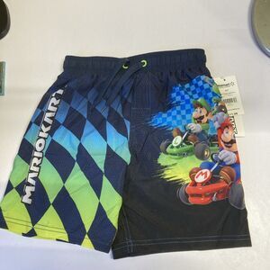 Super Mario Kart Swimsuit Swim Trunks Rash Guard Nintendo Boy Mario & Luigi 6/7